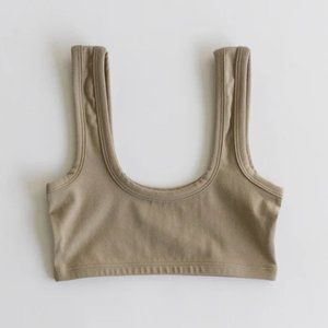 Shop ARQ Wide Strap Bra Taupe L NWOT